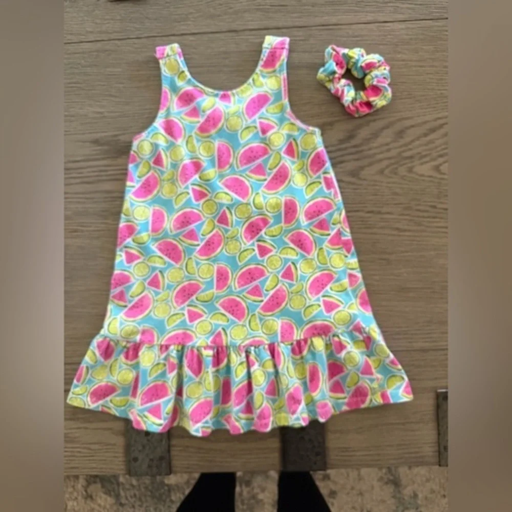 Tommy Bahama Pink and Green Fruit Print Dress Size US S (5-6)
